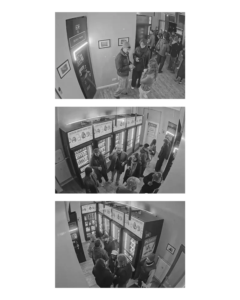 CCTV still of attendees during the evening